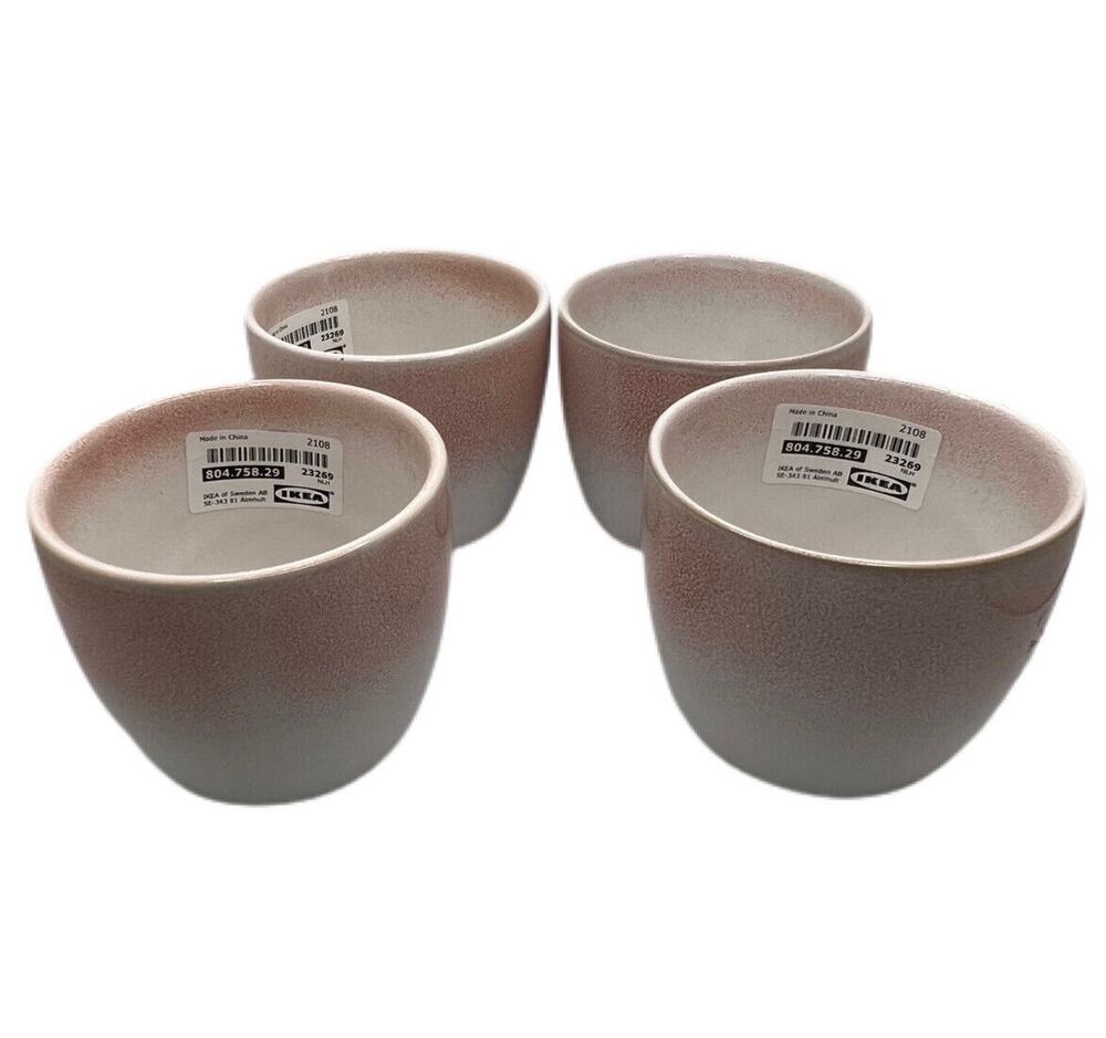 NOS Ikea Sweden Small Pink White Obre Small Plant Pots